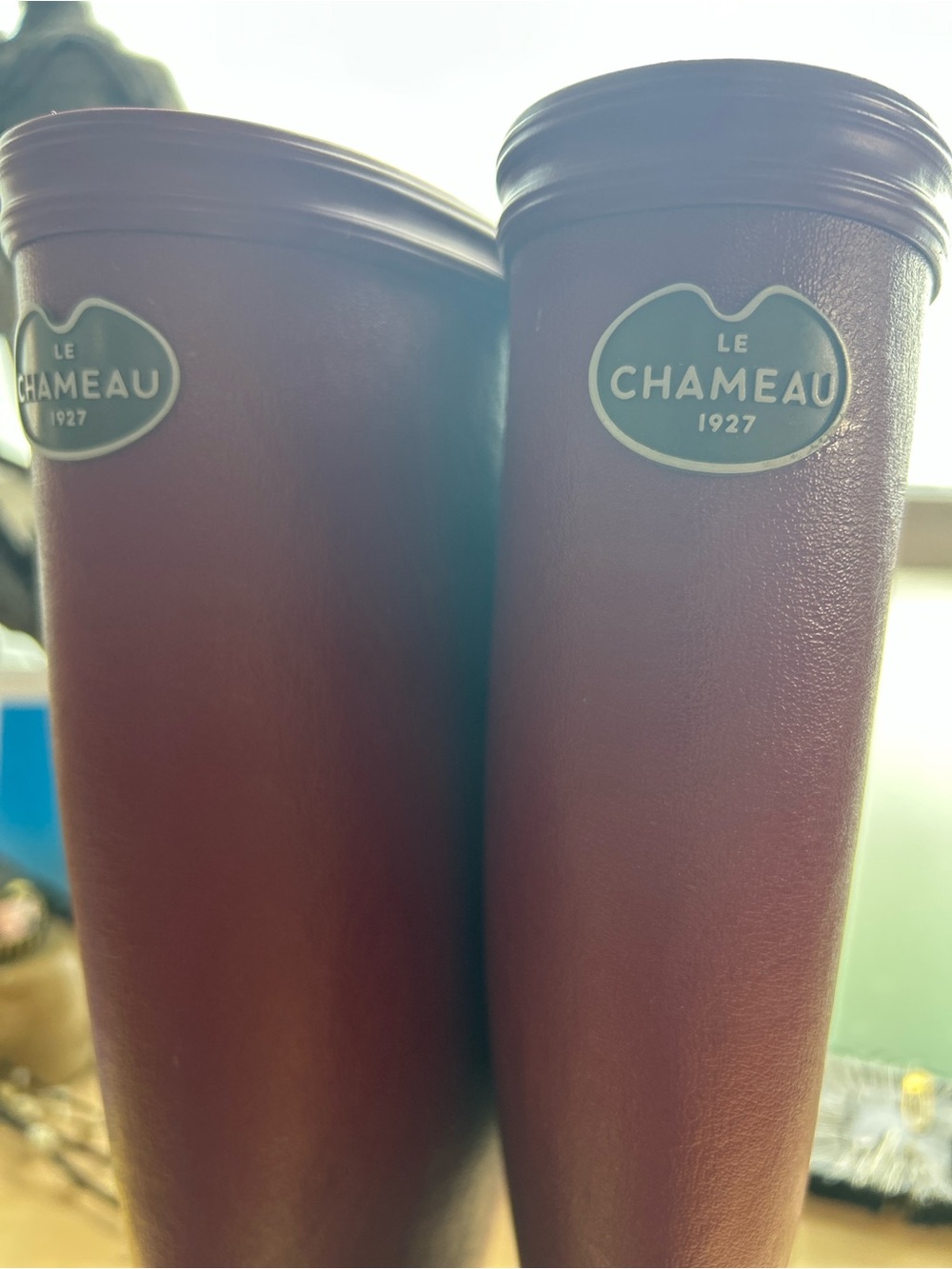 women’s Waterproof Rain Boots in oxblood worn once - Picture 7 of 10